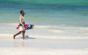 Kitesurfer at Kiwengwa Beach