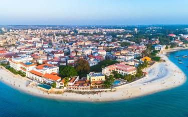 Aerial view of Stone Town, Zanzibar