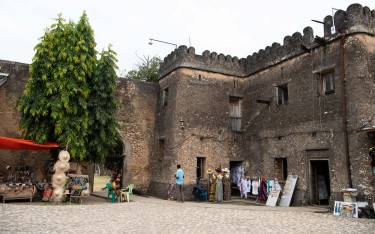 Vendors inside the Old Fort