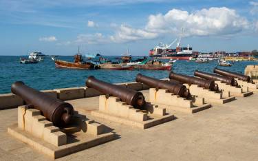 Historical cannons at Forodhani Gardens