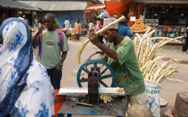 Suger cane juice for sale in Darajani Market
