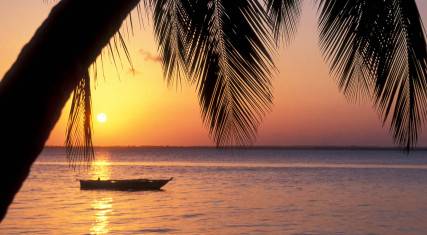 Sunrise over the sea at Bwejuu