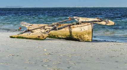 Traditional fishing Ngalawa boat