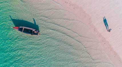 Fisher's dhow on Mafia Island