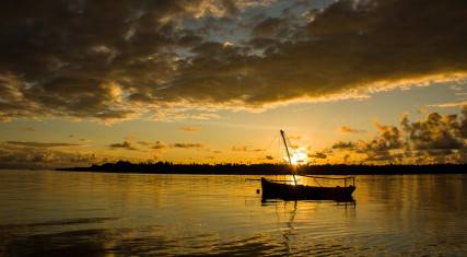 Boat at sunset