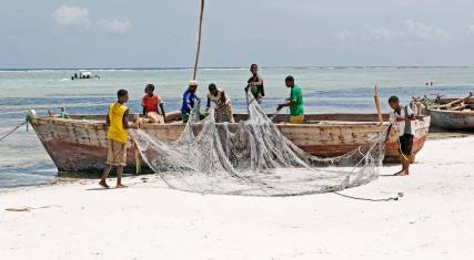 Fishing dhow on the beach