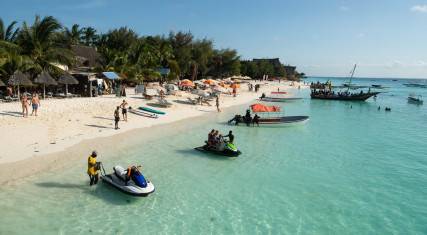 People enjoying the beach