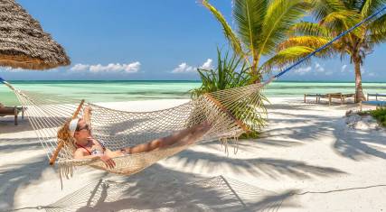 Relaxing in a hammock