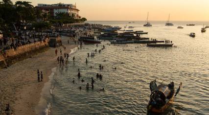Shangani Beach at sunset