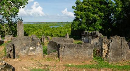 15th century Swahili ruins of a mosque and forty tombs