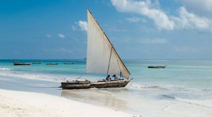 Dhow lying on the beach