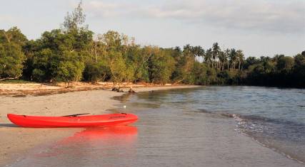 Kayak lying on the beach