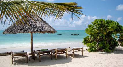 Relaxation spot on Jambiani Beach