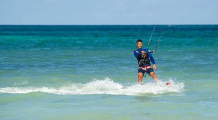 Kitesurfer at Kiwengwa Beach