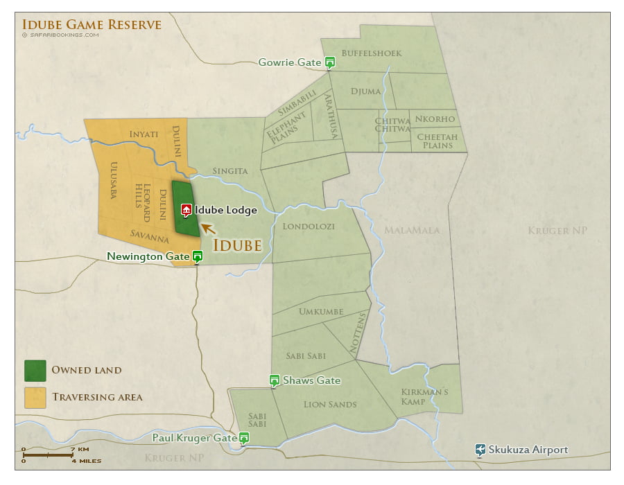 Detailed Map of Idube Game Reserve