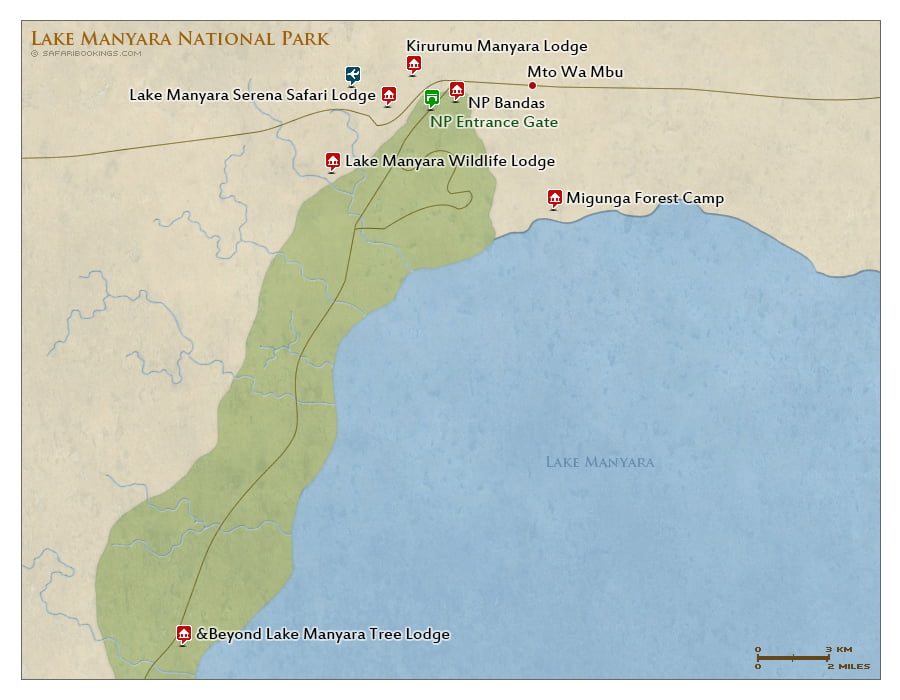 Detailed Map of Lake Manyara National Park