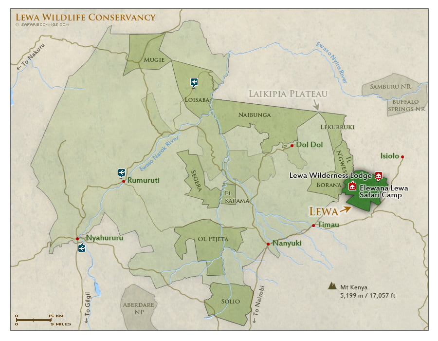 Detailed Map of Lewa Wildlife Conservancy