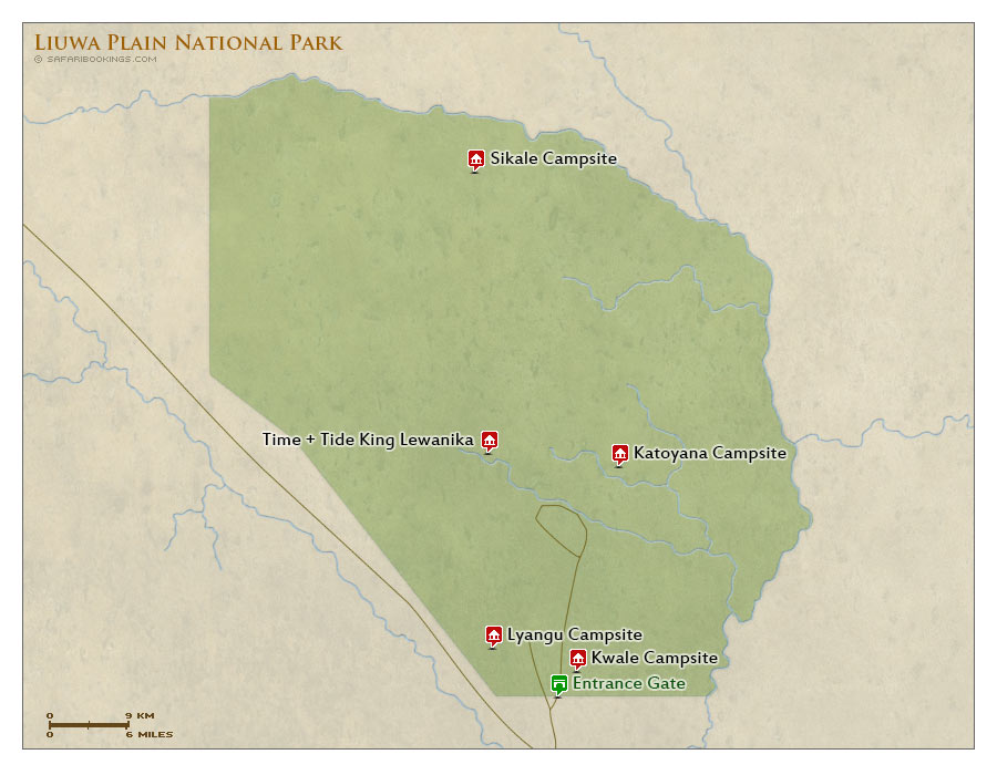 Detailed Map of Liuwa Plain National Park