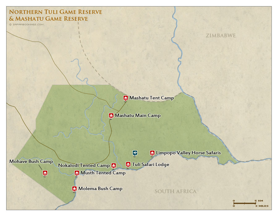 Detailed Map of Mashatu Game Reserve