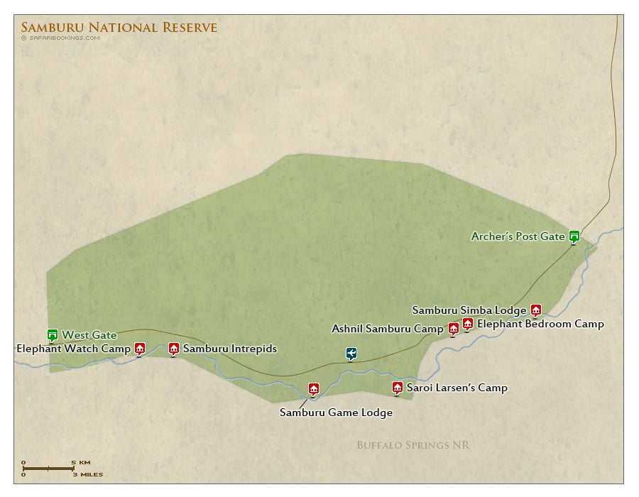 Detailed Map of Samburu National Reserve