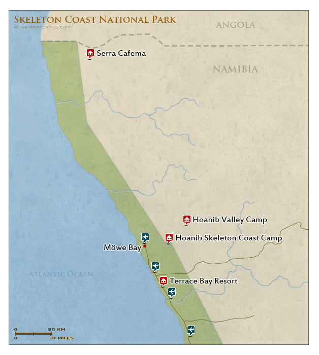 Detailed Map of Skeleton Coast National Park