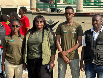 Founder and team overseeing school tour