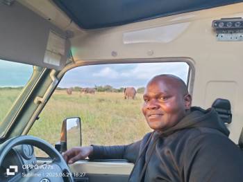 Michael Ndeto (managing director) at a game drive.